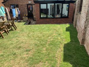 Lawn before artificial grass installation, Stone, Staffordshire