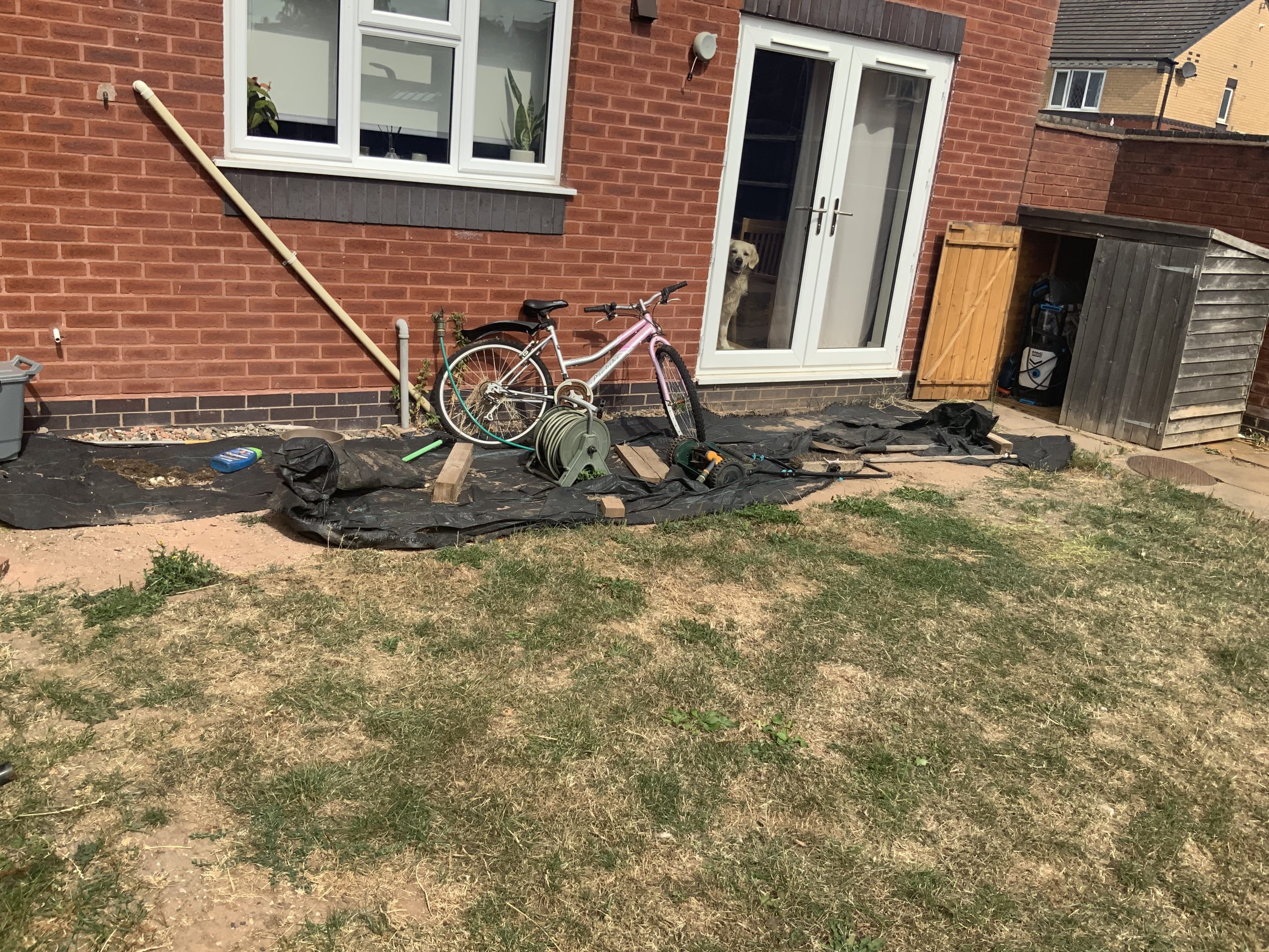 Garden in Stone before the new porcelain patio was laid