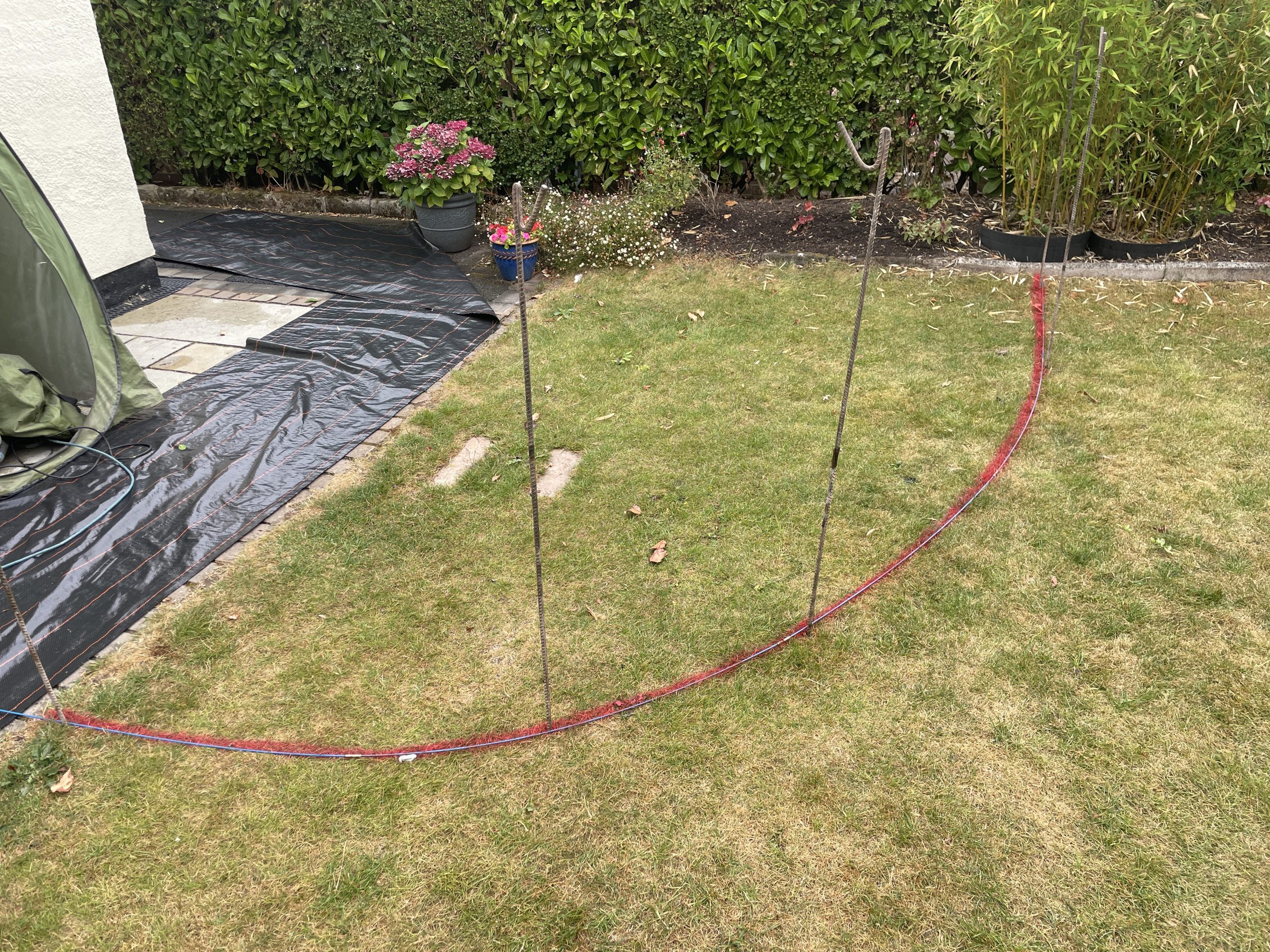 Garden in Trentham before the curved patio extension
